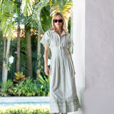 Mustique Pintuck Dress - Icy Mint