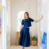 Circle Skirt Dupioni - Peacoat