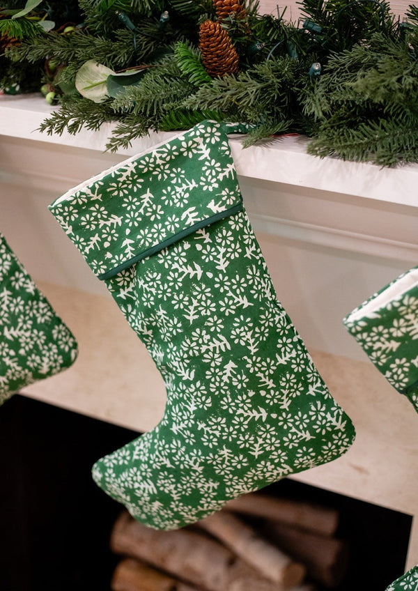 dark green printed stocking