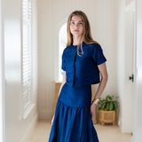 Circle Skirt Dupioni - Peacoat
