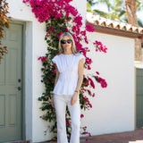 Ava Top Poplin - Blanc