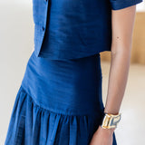 Circle Skirt Dupioni - Peacoat