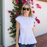 Ava Top Poplin - Blanc