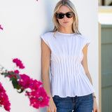 Ava Top Poplin - Blanc