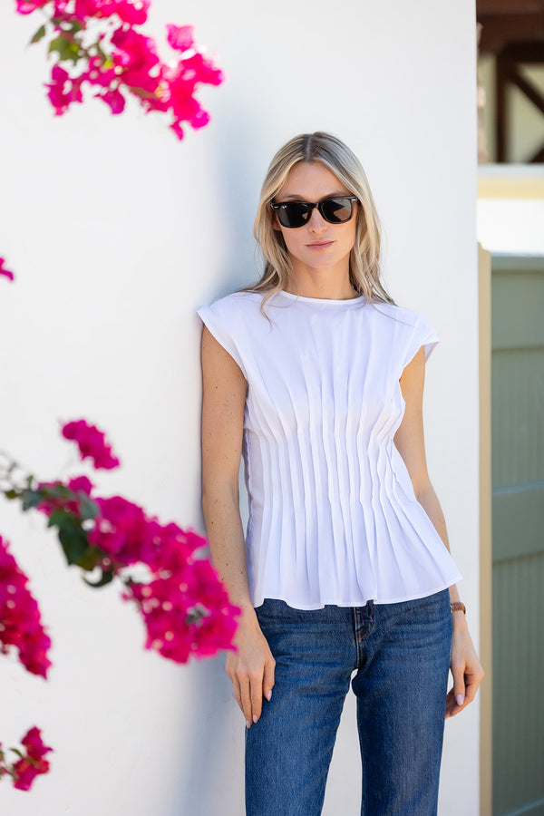 Ava Top Poplin - Blanc