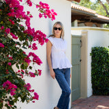 Ava Top Poplin - Blanc