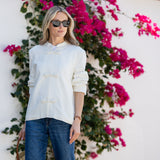 Mandarin Jacket Linen - Blanc