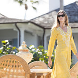 Chloe Caftan Printed - Saffron Alsatian Vine