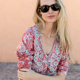 Chloe Caftan Printed - Celeste Paisley