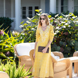 Chloe Caftan Printed - Saffron Alsatian Vine