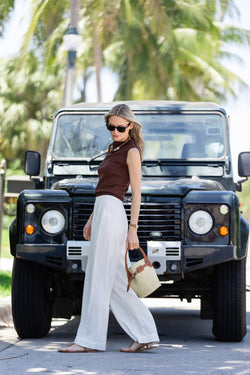 Obe Pant Linen - Blanc