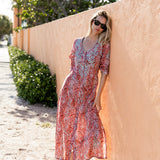 Chloe Caftan Printed - Celeste Paisley