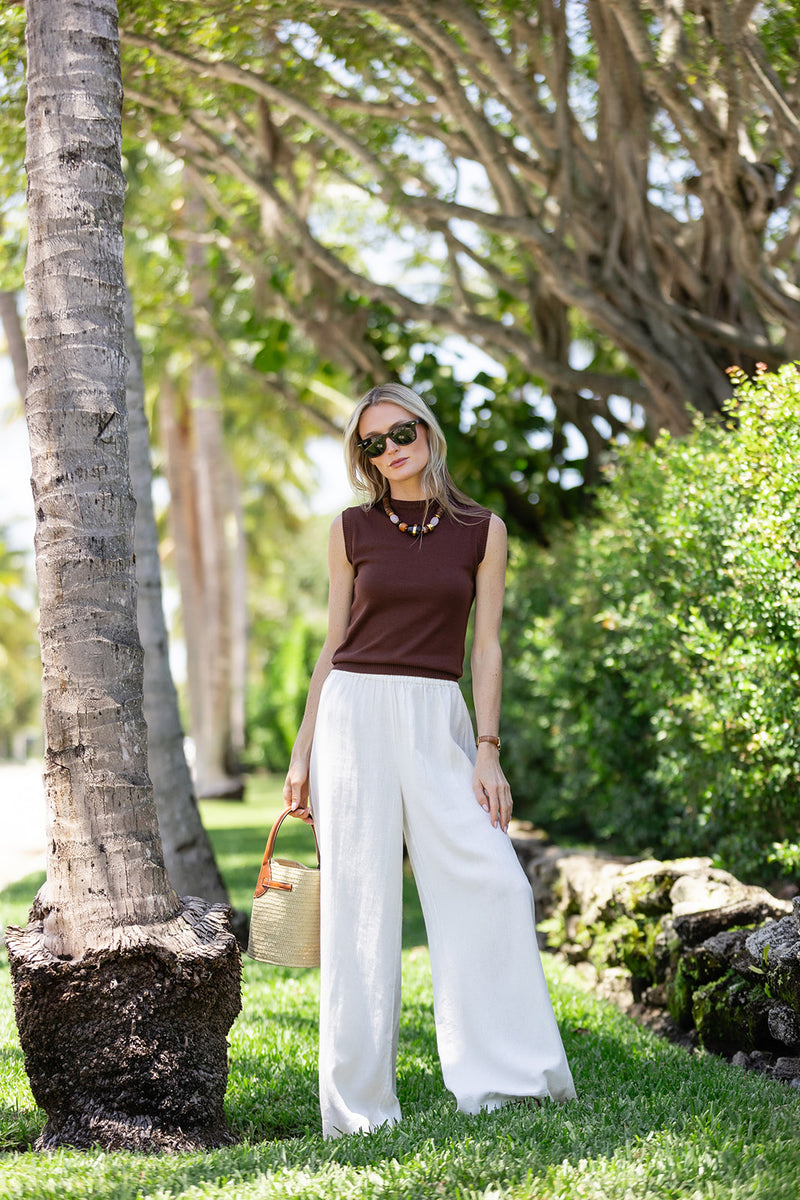 Obe Pant Linen - Blanc