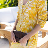 Chloe Caftan Printed - Saffron Alsatian Vine