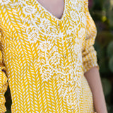 Chloe Caftan Printed - Saffron Alsatian Vine