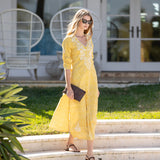 Chloe Caftan Printed - Saffron Alsatian Vine
