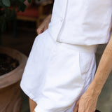 Blair Top Linen - Blanc