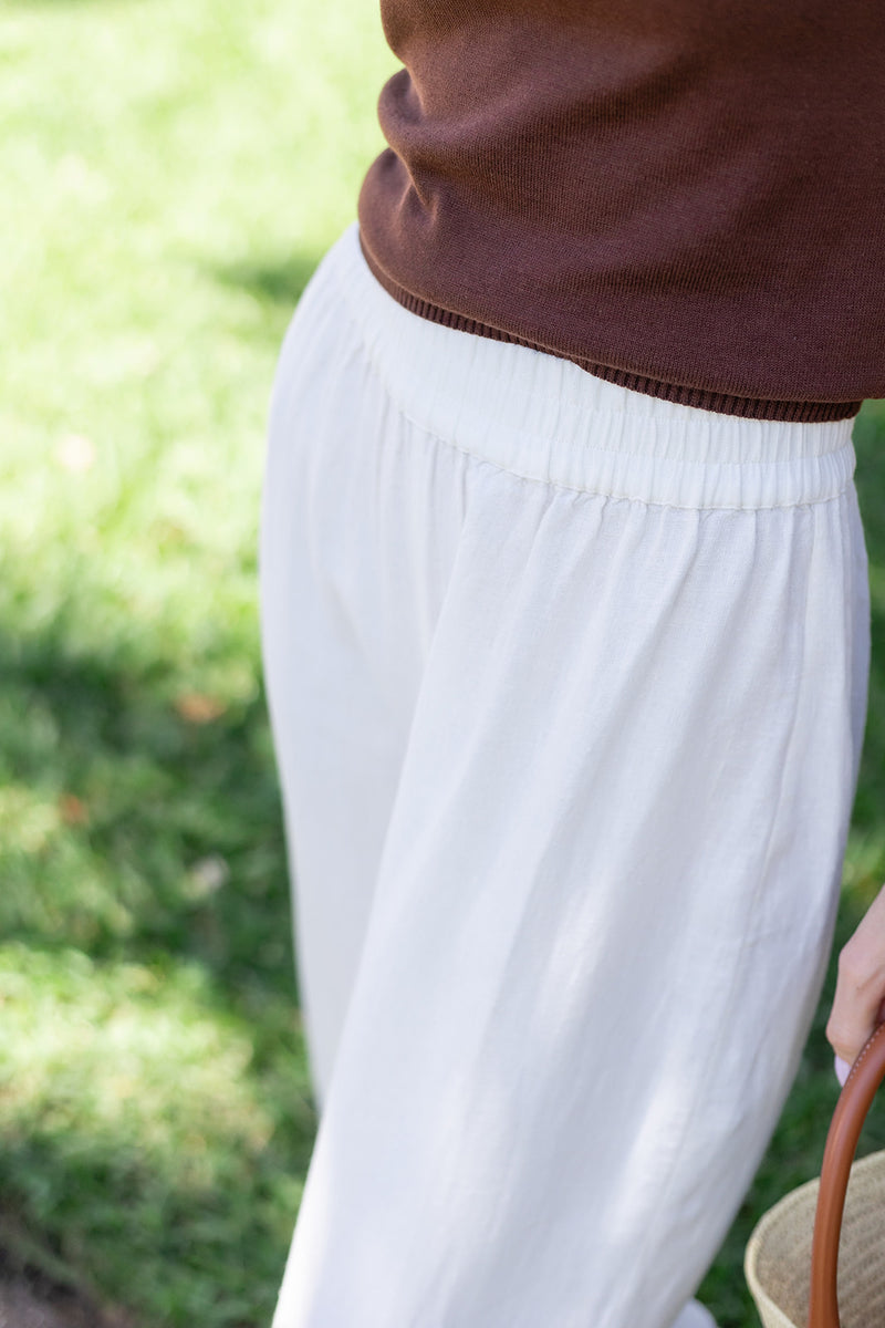 Obe Pant Linen - Blanc
