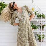 Chloe Caftan Printed - Moss Castillo Medallion