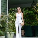 Tess Vest Cotton Slub - Blanc