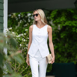 Tess Vest Cotton Slub - Blanc