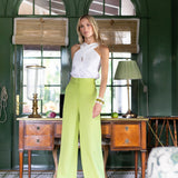 Summer Julia Pant Linen - Chartreuse