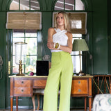 Summer Julia Pant Linen - Chartreuse