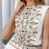 Slim Shell Top - Ecru Fleur
