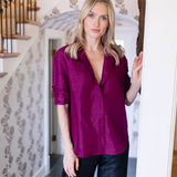 The Carolyn Shirt Dupioni - Aubergine