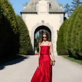 Luna Skirt Dupioni - Cranberry