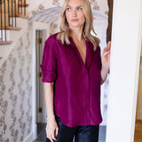 The Carolyn Shirt Dupioni - Aubergine