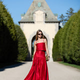 Luna Skirt Dupioni - Cranberry