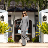 Long Sleeved Metallic Tunic Top - Silver