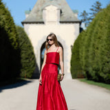 Luna Skirt Dupioni - Cranberry