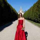 Circle Top Dupioni - Cranberry