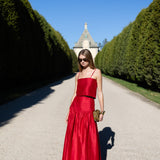 Circle Top Dupioni - Cranberry