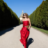 Luna Skirt Dupioni - Cranberry