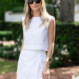 Slim Shell Top Poplin - Blanc