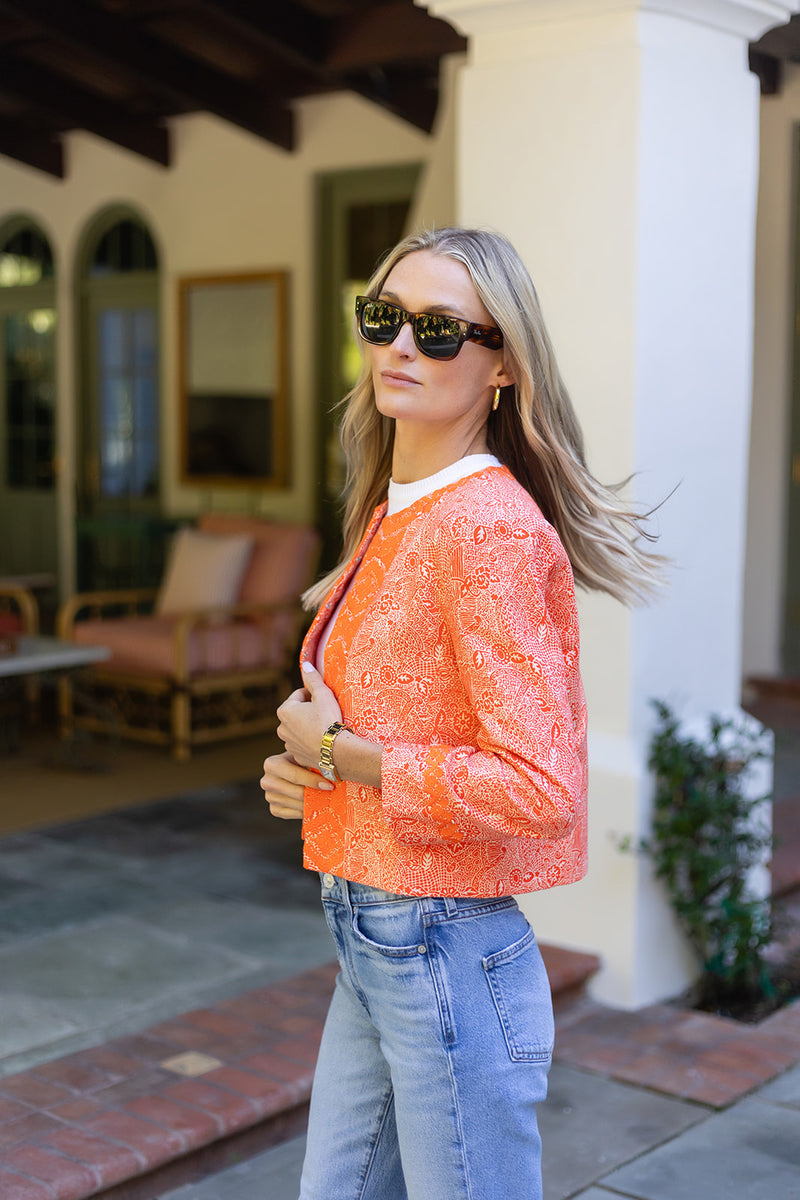 Diana Jacket - Tangerine Marbella