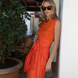 Cartagena Wrap Skirt - Tangerine