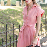Betty Dress Linen - Terracotta