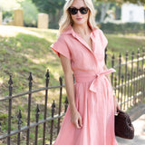 Betty Dress Linen - Terracotta
