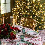 Scarlet Ticking Stripe Dinner Napkin