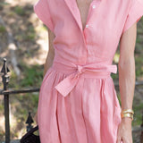 Betty Dress Linen - Terracotta