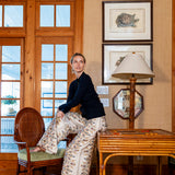 Beatriz Pant Dupioni - Ecru Fleur
