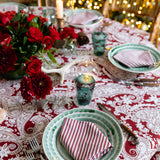 Scarlet Ticking Stripe Dinner Napkin