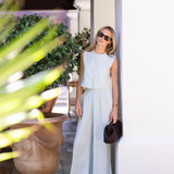 Blair Top Linen - Pale Aqua