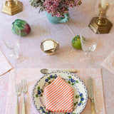 Tangerine Ticking Stripe Dinner Napkins