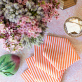Tangerine Ticking Stripe Dinner Napkins