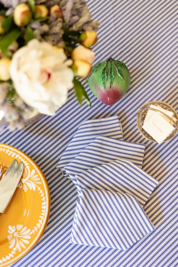 Peacoat Ticking Stripe Dinner Napkins